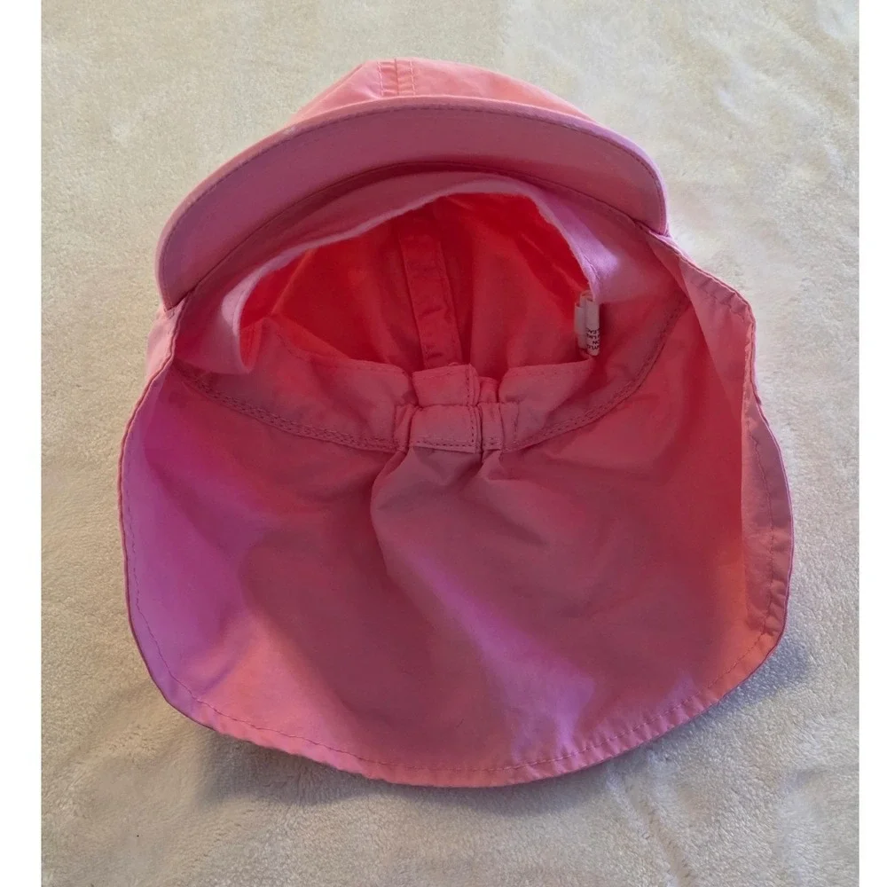 Baby Sun Hat Pink Heart Print Neck Flap Infant Summer Lake Day‎ Beach Day Hat